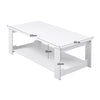 Rectangular Coffee Table Side End Table Wooden TV Stand with Storage Shelf Rack