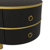 Round Nesting Coffee Table Set of 2 Stacking End Side Table With Storage Drawers