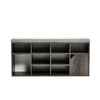 Multi-Storage Bench Shoe Rack w/10 Compartments Cushion Seat Shoe Organizer Grey