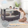 4 in 1 Baby Crib Bassinet Bed Infant Changing Table Portable Nursery Play Center