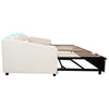 Daybed Velvet Sofabed Single Sofa Bed With Pull Out Trundle Guest Bed LED Lights