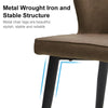 Dining Chair PU Soft High Wide Backrest Metal Legs Dining Room Brown Grey Beige