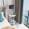 Large 2 Tier Gloss Finish Side Table with Shelf Bedroom Coffee Tea End Table
