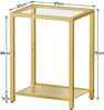 Side Table Bedside Table Tempered Glass Coffee Table 40 x 30 x 55 cm End Table