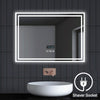 LED Bathroom Mirror With Bluetooth Speaker Shaver Socket Clock dimmable