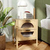 Mid-century Modern Bedside Table with 2 Storage Drawers