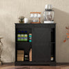 Sliding Barn Door Sideboard Storage Cabinet Coffee Bar TV Stand Farmhouse Style