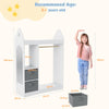 White Kids Wardrobe Clothes Hanging Drawer Toy Storage Shelf Cabinet Furniture
