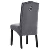 2/4 Dining Chairs High Back Velvet Hotel Kitchen Chair Wooden Leg Home Dark Grey