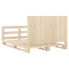 Bed Frame with Headboard 140 x 200 Solid Pine Wood, Bed, Bedroom C4K8