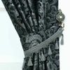 Curtains Ready Made Fully Lined Jacquard Pencil Pleat Tape Top Pair & Tiebacks