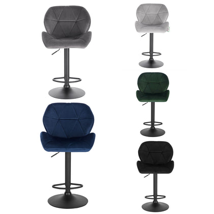 1/2/4/6x Vilvet Padded Bar Stool Gas Lift Swivel Stool Breakfast Kitchen Chair