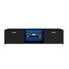 Modern High Gloss 2 Door TV Stand Unit Cabinet Entertainment Lowboard LED Light