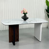 63'' Marble Dining Table Anti-scratch Tabletop & Strong Leg Large Kitchen Table