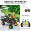 400 kg Utility Metal Wagon Utility Garden Cart with 26 cm Wheels-Black