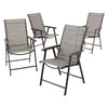 Garden Table Folding Mesh Chair Balcony Coffee Bistro Furniture w/ Umbrella Hole