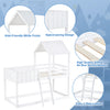 Wooden Bunk Beds 3FT Treehouse Loft Bed Kids Mid-Sleeper Cabin Bed 90x190 White
