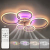 RGB LED Ceiling Fan Light Dimmable Chandelier Living Room Lamp W/ Remote Idgiemu