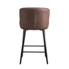 2 pcs Faux Leather / Velvet Bar Stools Diamond Design Soft Upholstered Seat Back