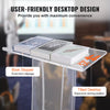 Acrylic Podium 47" Podium Stand Table Reading Surface w/ Storage Shelf