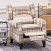 Mid Century Accent Recliner Chair &Footrest Lattice Upholstered Reading Armchair