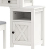Makeup Desk with LED Lights, Cabinet, 2 Drawers, Shelves, for Bedroom