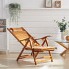 Bamboo Wood Recliner Garden Balcony Sun Lounger Deck Chair Folding Nap Bed Seat