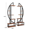 5Tier Plant Stand Half-Moon Shaped Metal Bookcase Large Storage Rack Flower Rack