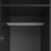 Black 2 Door 2 Drawer Wardrobe with Hanging Rail Wooden Clothes Storage Cupboard