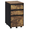 Mobile File Cabinet pedestal Storage with 3 Drawers Lockable Casters Under Desk