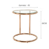 Round Glass Top End Table Living Bedroom Bed Side Sofa Coffee Table Metal Chrome
