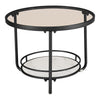 Teal Colour Round Side Table 2Tier Coffee End Table Nightstand Shelf Living Room