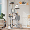 Flamaker Large Cat Tree 209 cm Cat Tower Multi-Level Plush Cat Condo Grey