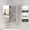 Corner Bathroom Mirror Cabinet Cupboard Double Door Wall Mounted Shelves Storage