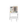 Dressing Table with LED Lights Mirror Vanity Set Makeup Storage 2 Drawers White
