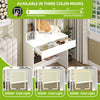 White Vanity Table with LED Mirror, Drawers, Jewellery & Shelf, Bedroom