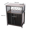 Drinks Cabinet Wine Bar w/ Glass & Bottle Storage | Black Rattan W/ RGB LED