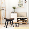 Make-Up Stool Dressing Chair with Curved Seat Cushion Wooden Desk Stool