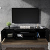 200cm High Gloss Black TV Stand Cabinet Unit Living Room Furniture with RGB LED