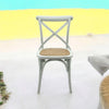 Grey Cross Back Dining Chair Set of 2 Comfortable & Stylish Wooden Home Cafe