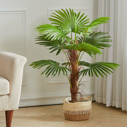 90cm Artificial Palm Tree Realistic Fake Tropical Potted Plant In/Outdoor Decor
