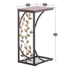 coffee tables Leaf Pattern Iron Side Table Coffee Table Brown