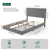 Suspension LED UPHOLSTERED BED FRAME 4FT6 Double Size With Padded Headboard UK