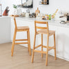 Set of 2 Bar Stools Wooden Dining Counter Height Chair with Backrests Armless
