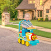 Ride On Train with 16 Pieces Tracks & Storage Box under Seat-Blue