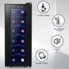 33L Freestanding Wine Fridge with Temperature Control, LED Light, 12 Bottles UK