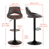 2pcs Barstools Set Faux Leather Padded Seat Metal Legs Bar Stool Brown Grey