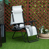Patio Sun Lounger Recliner Chair Zero Gravity Seat Armchair Canopy Sunshade Tray