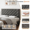 4ft6 Double Bed Frame Upholstered Platform Bed with Adjustable Headboard Grey