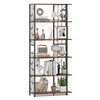 6-Tier Bookshelf Modern Geometric Bookcase-Brown